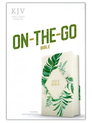 KJV On-the-Go Bible--Soft Leather-look, White Floral textured