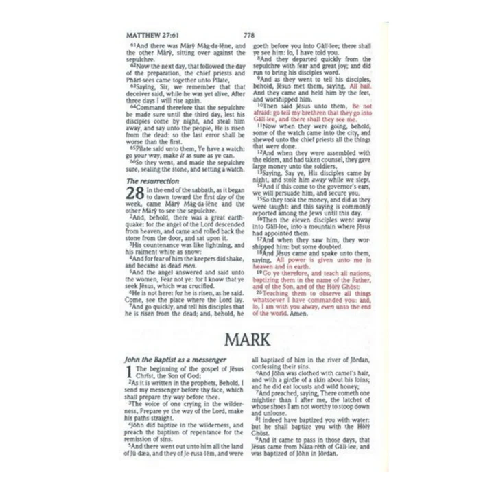 KJV On-the-Go Bible--Soft Leather-look, White Floral textured - Image 4