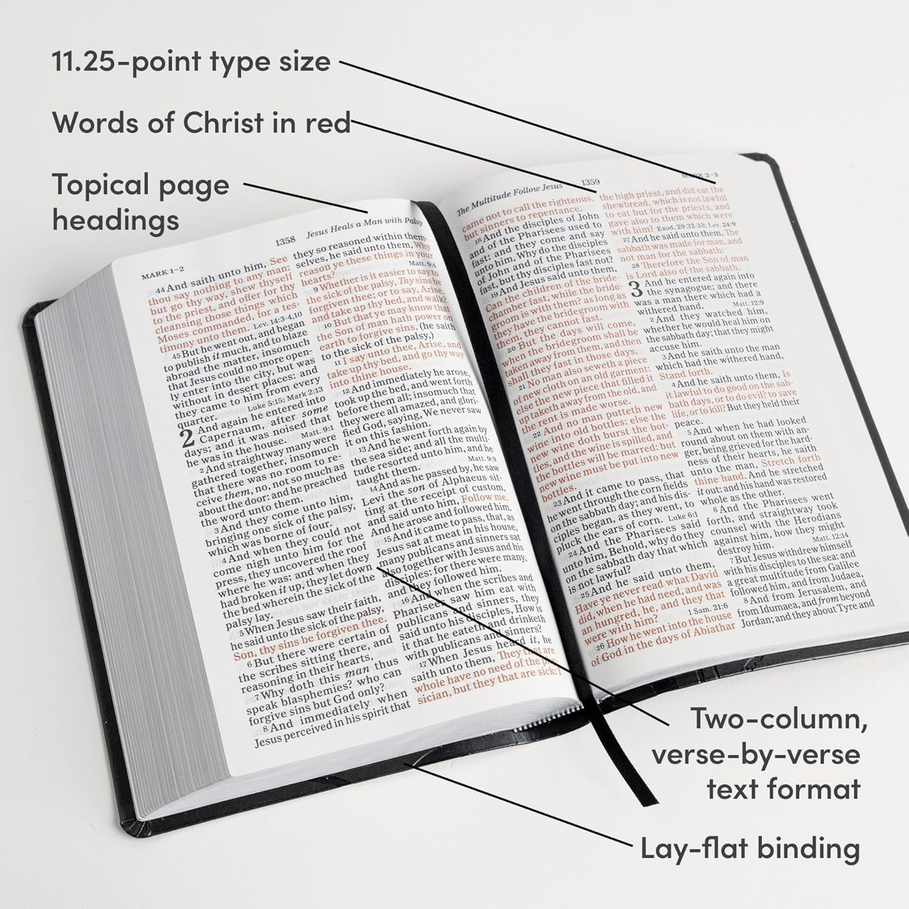 CSB Large Print Reference Bible, Charcoal LeatherTouch, Indexed - Image 4