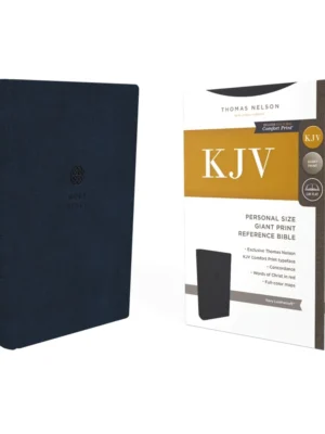 KJV Personal Size Giant Print Reference Bible, Navy Leathersoft, Red Letter