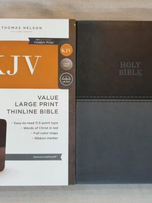 BN KJV, Value Thinline Bible, Large Print, Leathersoft, Gray, Red Letter, Comfort Print: Holy Bible, King James Version, Charcoal Grey, 11.5 Point