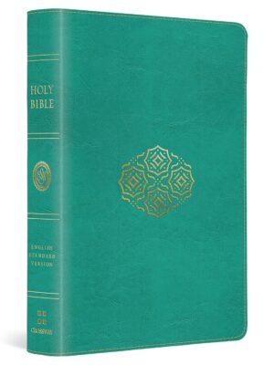 ESV Large Print Compact Bible (TruTone, Teal, Bouquet Design)
