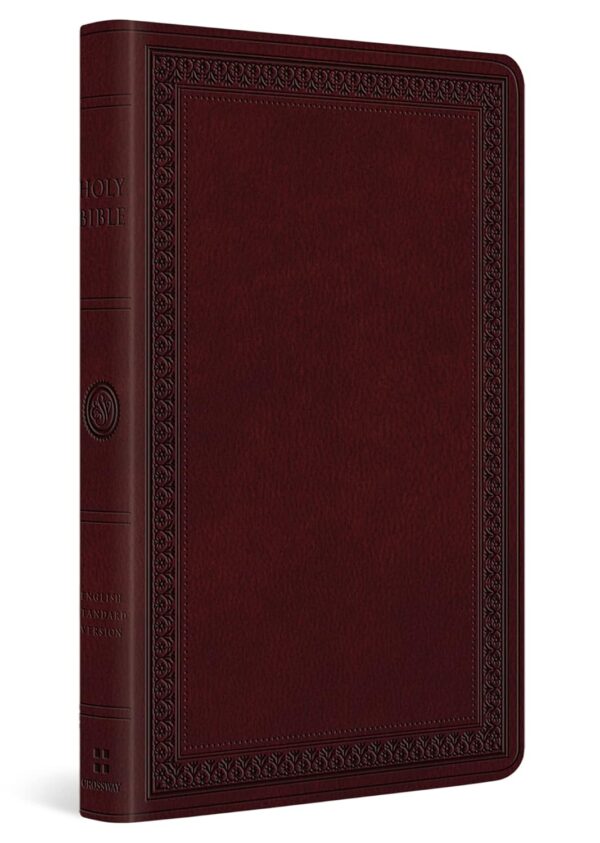 ESV Large Print Value Thinline Bible (TruTone, Mahogany, Border Design)