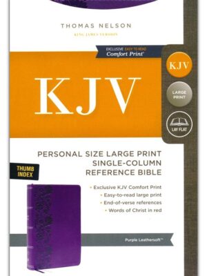 KJV, End-of-Verse Reference Bible, Personal Size Large Print, Leathersoft, Purple, Red Letter, Thumb Indexed, Comfort Print