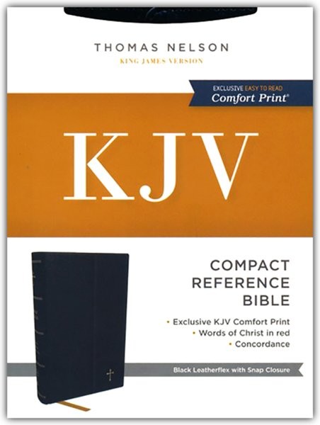 KJV Compact Reference Bible, Comfort Print, leatherflex, black with flap