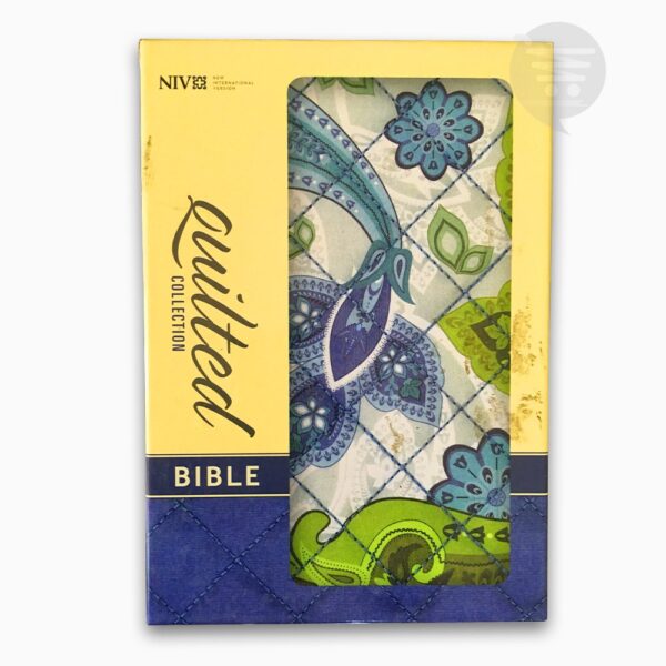 NIV, Quilted Collection Bible, Compact, Hardcover, Blue/Green Cloth