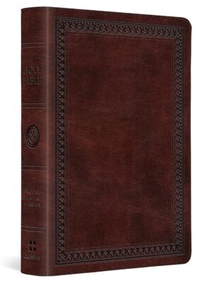 ESV Large Print Compact Bible, Red Letter (TruTone, Mahogany, Border Design)