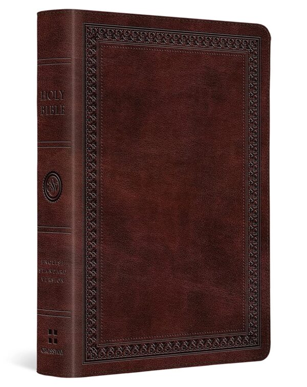 ESV Large Print Compact Bible, Red Letter (TruTone, Mahogany, Border Design)