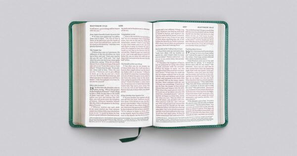 ESV Large Print Compact Leal ESV Large Print Compact Bible, Red Letter (TruTone, Teal, Bouquet Design)