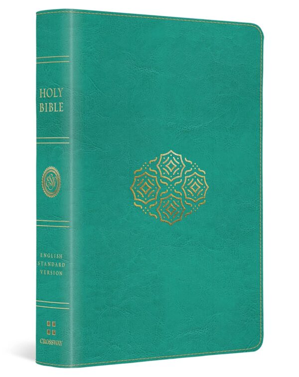 ESV Value Large Print Compact Bible Teal ESV Large Print Compact Bible, Red Letter (TruTone, Teal, Bouquet Design)