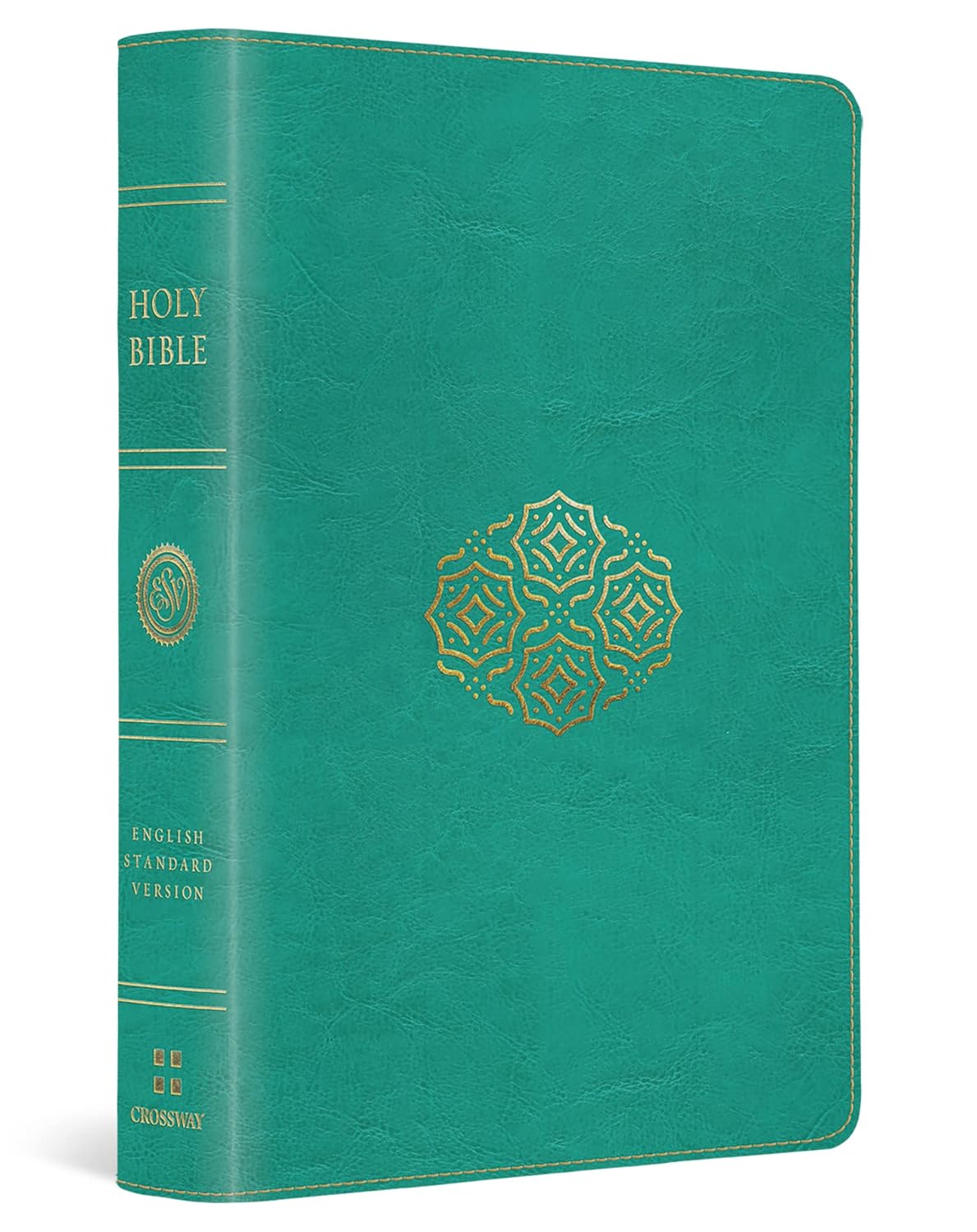 ESV Large Print Compact Bible, Red Letter (TruTone, Teal, Bouquet Design)