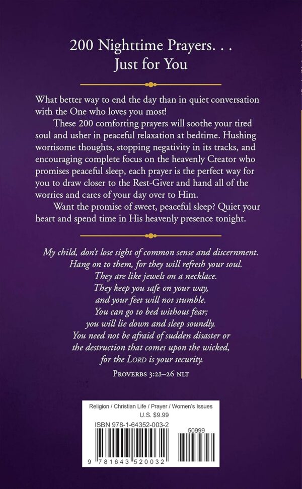 200 Nighttime Prayers for Women: Words of Comfort for a Sweet, Peaceful Sleep (Hardcover) - Image 2