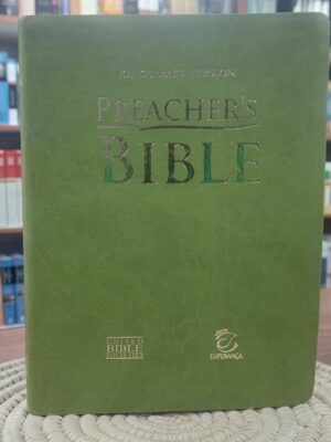 Cover of KJV preacher's Bible green soft leather
