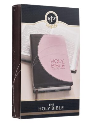 KJV Bible Deluxe Gift Faux Leather, Espresso/Pink