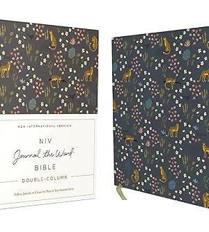 Niv, Journal the Word Bible (Perfect for Note-Taking), Double-Column, Cloth Over Board, Navy Floral, Red Letter, Comfort Print: Reflect, Take Notes, o (NIV Journal the Word Bible)