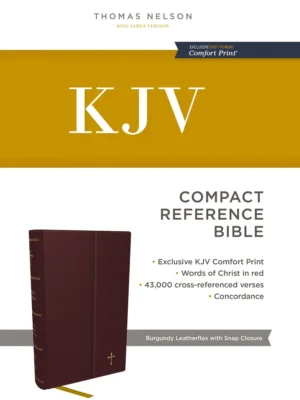KJV Holy Bible Compact Reference Bible Black With Flap (Red Letter Edition)