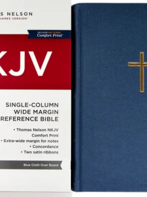 NKJV Reference Bible: Single-Column Extra-WIDE Margin, Blue Hardcover