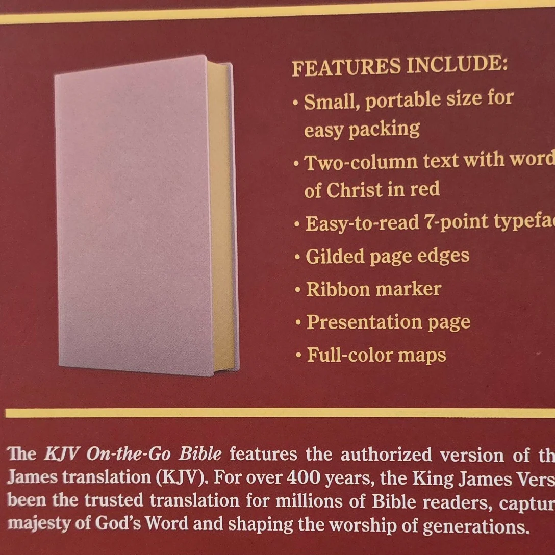KJV On the Go Personal Size Bible rose gold leathertouch - Image 3