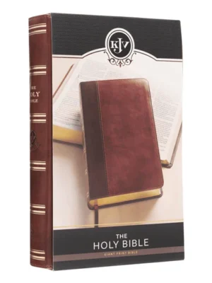 Two-tone Brown Faux Leather Giant Print Standard-size King James Version Bible with Thumb Index