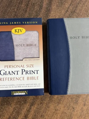 KJV Personal Size Giant Print Reference Bible - Blue / Gray Imitation Leather