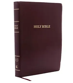 KJV Holy Bible: Giant Print with 53,000 Cross References, Burgundy Leather-look, Red Letter, Comfort Print: King James Version