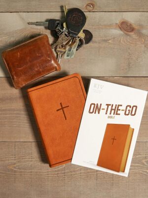 KJV On-the-Go Bible, Ginger LeatherTouch: Red Letter, Easy-To-Carry, Smythe Sewn, Teen Bible, Double Column, Presentation Page, Ribbon Marker, Student's Bible, Great Value