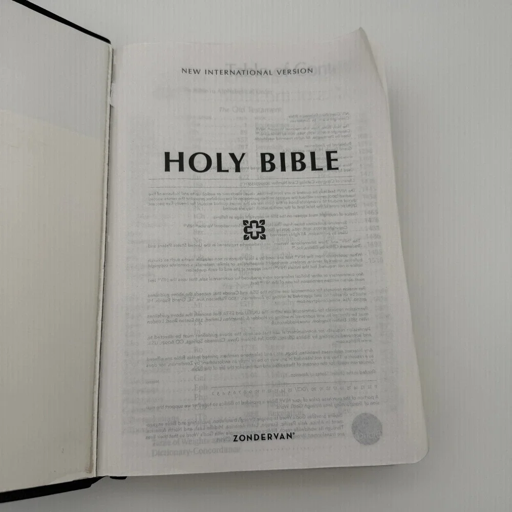 NIV Giant Print Thinline Reference Bible Burgundy Bonded Leather Zondervan EUC - Image 6