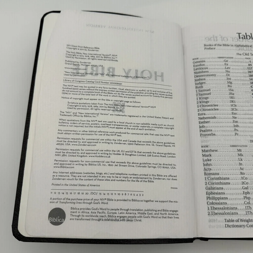 NIV Giant Print Thinline Reference Bible Burgundy Bonded Leather Zondervan EUC - Image 5