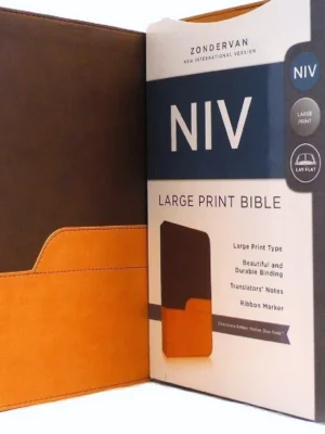 Zondervan NIV Personal Size Large Print Bible Chocolate Amber Leathersoft