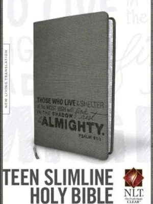 Holy Bible: New Living Translation, Psalm 91 Charcoal, Leatherlike, Teen Slimline