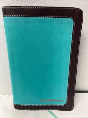 NIV Bible Zondervan Italian Duo-Tone Teal With Chocolate Trim Color