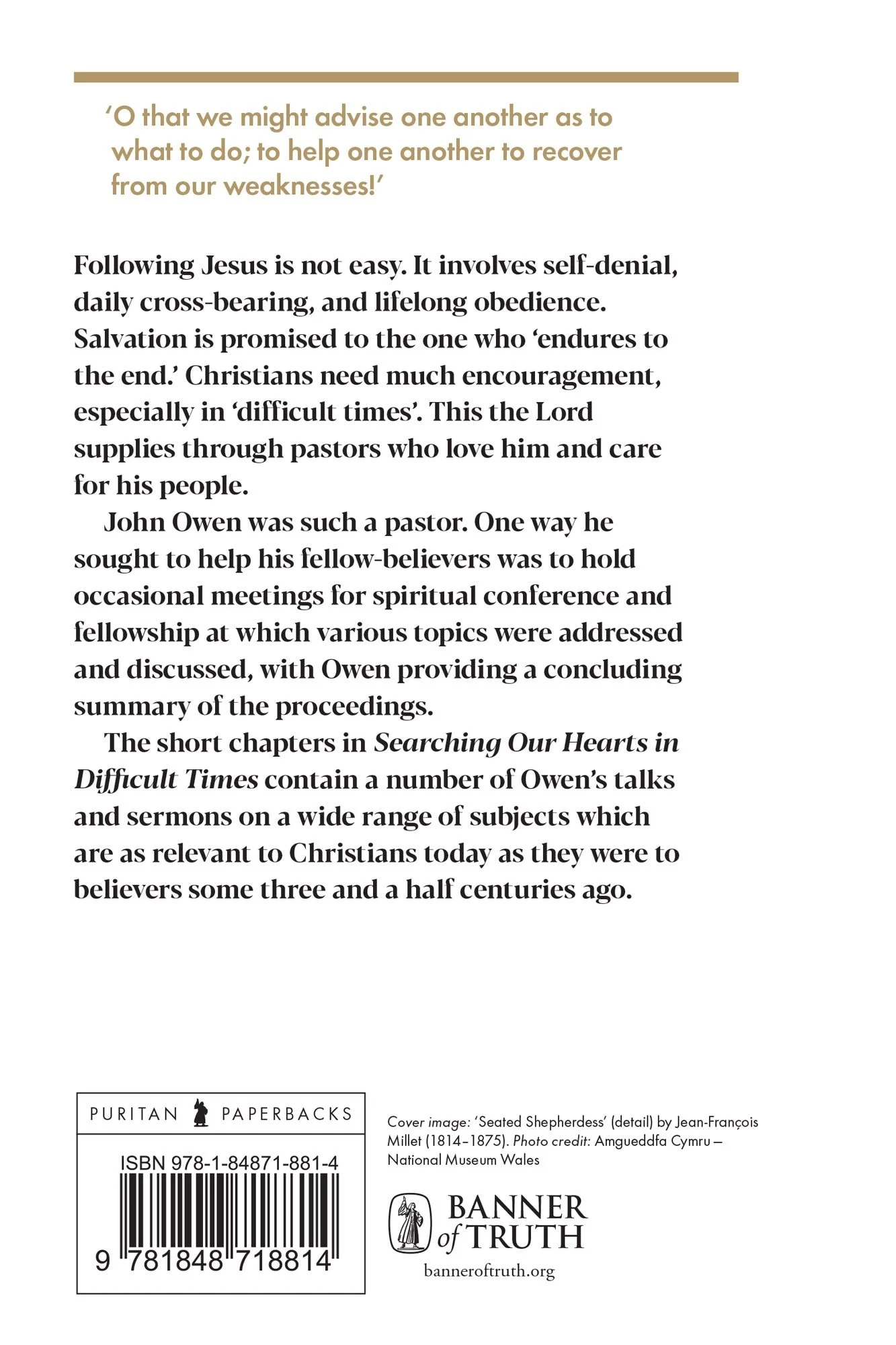 Searching Our Hearts in Difficult Times (Puritan Paperbacks) by John Owen (Author) Format: Paperback - Image 4